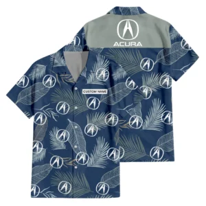 Acura Exclusive Logo Hawaiian Shirt Tropical Leaves Seamless Pattern All-over Print For Men Women Kids, Custom Name HIHI140125Y7HWLS1ACU