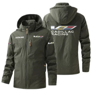 Cadillac Racing Windbreaker Jacket Hooded, Warm Lining Waterproof Outdoor Running Jacket For Men, Custom Name HIHI280225Y17WO88CAR