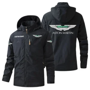 Aston Martin Windbreaker Jacket Hooded, Warm Lining Waterproof Outdoor Running Jacket, Custom Name HIHI240225Y17WO88ASM