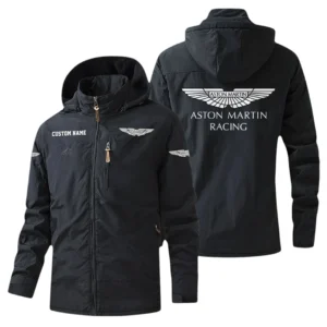 Aston Martin Racing Exclusive Logo Windbreaker Jacket Hooded, Warm Lining Waterproof Outdoor Running Jacket Custom Name HIHI280225Y17WO88AMR