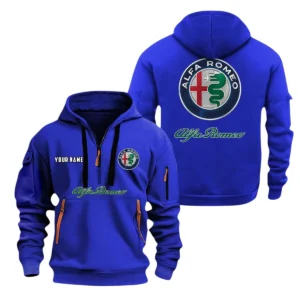 Alfa Romeo Half Zip Hoodie, Sport Hooded Multi-Pocket Custom Name TN080325Y25QZ2HCT7ALR
