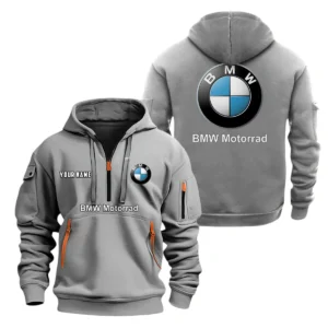 BMW Motorrad Half Zip Hoodie, Sports Hooded Multi-Pockets, Custom Name TN0030325Y25QZ2HCT2BMM