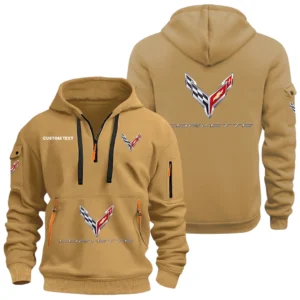 Corvette Half Zip Hoodie, Sport Hooded Multi-Pocket, Custom Name HIDI030325Y25QZ2HCOR