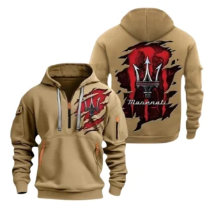 Maserati Half Zip Hoodie, Sports Hooded Multi-Pocket TN070325Y25QZ2HCT2MAS
