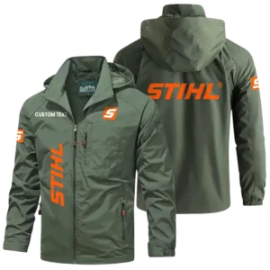 Stihl Windbreaker Jacket Hooded Detachable, Outdoor Windproof Running Jacket, Custom Text HIHI070325Y28WJ86STL