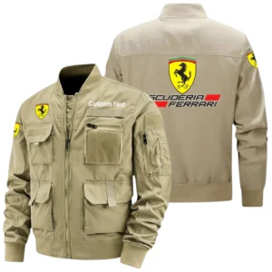Scuderia Ferrari Exclusive Logo Jacket x Baseball Collar Style Multiple Pocket Men’s Hiking Outdoor Jacket Custom Name HIHI160325Y40JCXSCF