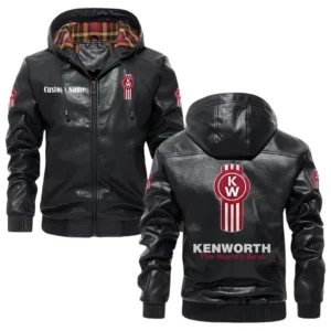 Kenworth Exclusive Logo Hooded Jacket PU Leather x Durable Windproof Warm Soft Checkered Lining, Custom Name HG260325Y47JHLCT1KET