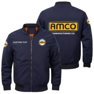 AMCO Manufacturing Exclusive Logo Men Bomber Jacket Windproof Coat Multi Pockets, Custom Name HIDI290325Y51BJ2AMM