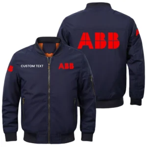 ABB Marine & Ports Exclusive Logo Men Bomber Jacket Windproof Coat Multi Pockets, Custom Name HIDI310325Y51BJ2ABB