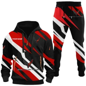 Corvette Half Zip Hoodie x Long Pants Set All-over Print, Custom Name HIHI100525Y26QZ3HCOR