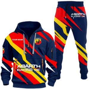 Abarth Racing UK Half Zip Hoodie x Long Pants Set All-over Print, Custom Name HIHI190525Y26QZ3HABR