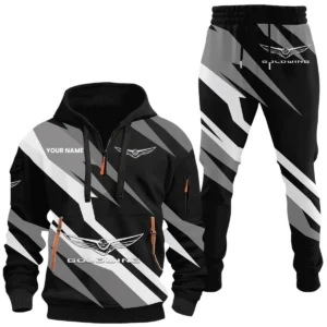 Honda Gold Wing Half Zip Hoodie x Long Pants Set All-over Print, Custom Name HIHI190525Y26QZ3HHGW