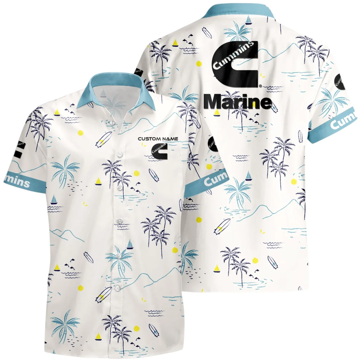 Cummins Marine Hawaiian Shirt x T-Shirt Full Set Limited 2025 All Over Print, Custom Name HIDI070525Y7HWLS9CUM