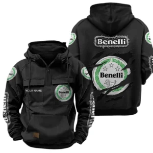 Benelli Quarter Zip Hoodie, Sports Hoodie Multi-Pockets, Custom Name TN240525Y41HJRCT3BNL