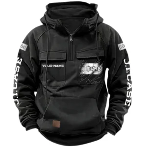 J.I. Case Quarter Zip Hoodie, Sports Hoodie Multi-Pockets, Custom Name HG100525Y41HJRCT1JIC