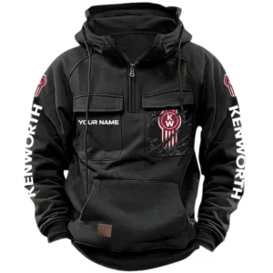 Kenworth Quarter Zip Hoodie, Sports Hoodie Multi-Pockets, Custom Name HG130525Y41HJRCT1KEN