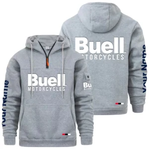 Buell Motorcycles Quarter Zip Pullover Hoodie Custom Name