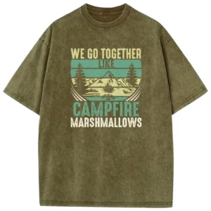 We Go Together Campfire Marshmallows Washed Tshirts Gift For Fan