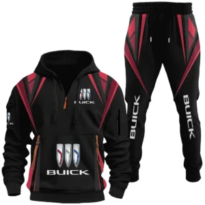 Buick Half Zip Hoodie x Long Pants Set All-over Print, Custom Name