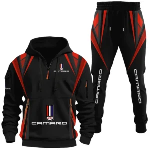 Chevrolet Camaro Half Zip Hoodie x Long Pants Set All-over Print, Custom Name