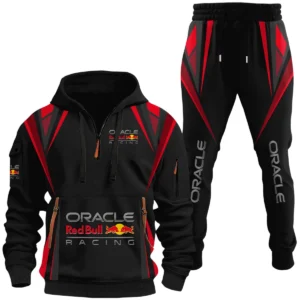 Oracle Red Bull Racing Half Zip Hoodie x Long Pants Set All-over Print, Custom Name