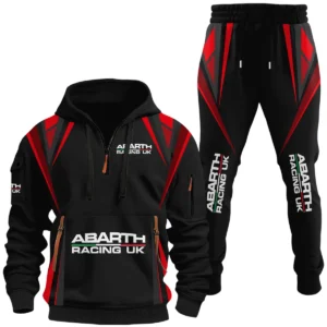 Abarth Racing UK Half Zip Hoodie x Long Pants Set All-over Print, Custom Name