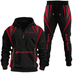Audi Sport Racing Half Zip Hoodie x Long Pants Set All-over Print, Custom Name