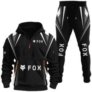 Fox Racing Half Zip Hoodie x Long Pants Set All-over Print, Custom Name