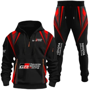 Toyota Gazoo Racing Half Zip Hoodie x Long Pants Set All-over Print, Custom Name