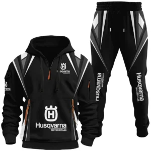 Husqvarna Motorcycles Half Zip Hoodie x Long Pants Set All-over Print, Custom Name