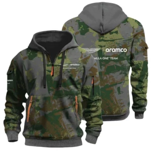 Aston Martin Racing Half Zip Hoodie All Over Prints Sports Hoodie Style Custom Name