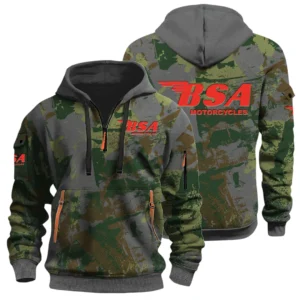 BSA Motorcycles Half Zip Hoodie All Over Prints Sports Hoodie Style Custom Name