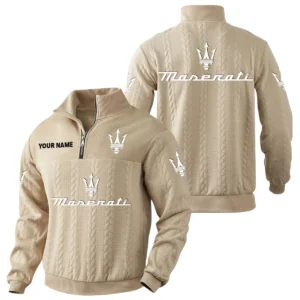 Maserati Quarter-Zip Sweatshirt Stand Collar Custom Name