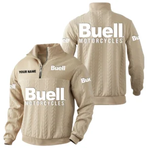Buell Motorcycles Quarter-Zip Sweatshirt Stand Collar Custom Name