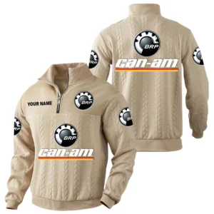 Can Am BRP Quarter-Zip Sweatshirt Stand Collar Custom Name