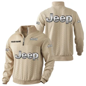 Jeep Quarter-Zip Sweatshirt Stand Collar Custom Name