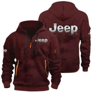 Jeep Half Zip Hoodie All Over Prints Multi Pockets Custom Name Gift For Fan