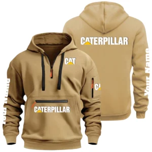 Caterpillar Half Zip Hoodie Multi Zipper Pocket Custom Name