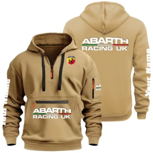 Abarth Racing UK Half Zip Hoodie Multi Zipper Pocket Custom Name